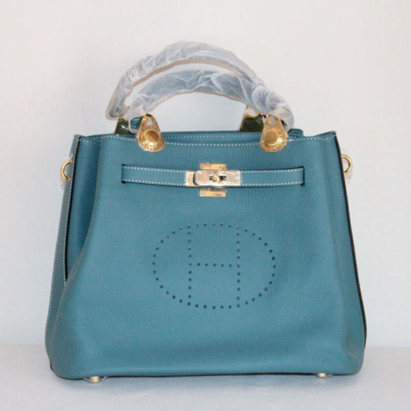 Cheap Hermes Kelly 33cm Togo Leather Bag Sky Blue 1688